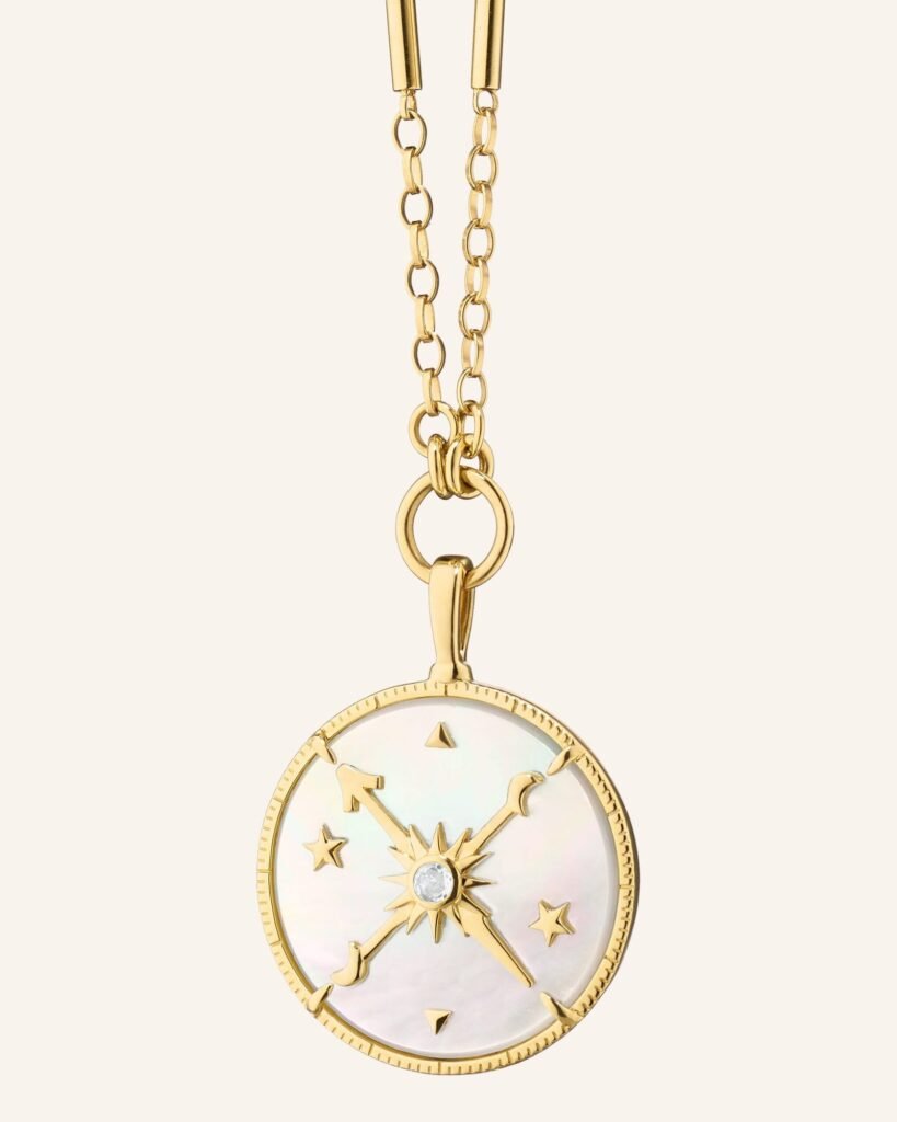 Constellation Necklace with Mother of Pearl and Diamonds