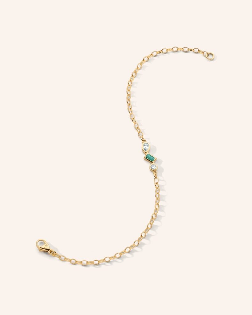 Trio Diamond and Emerald Tennis Bracelet